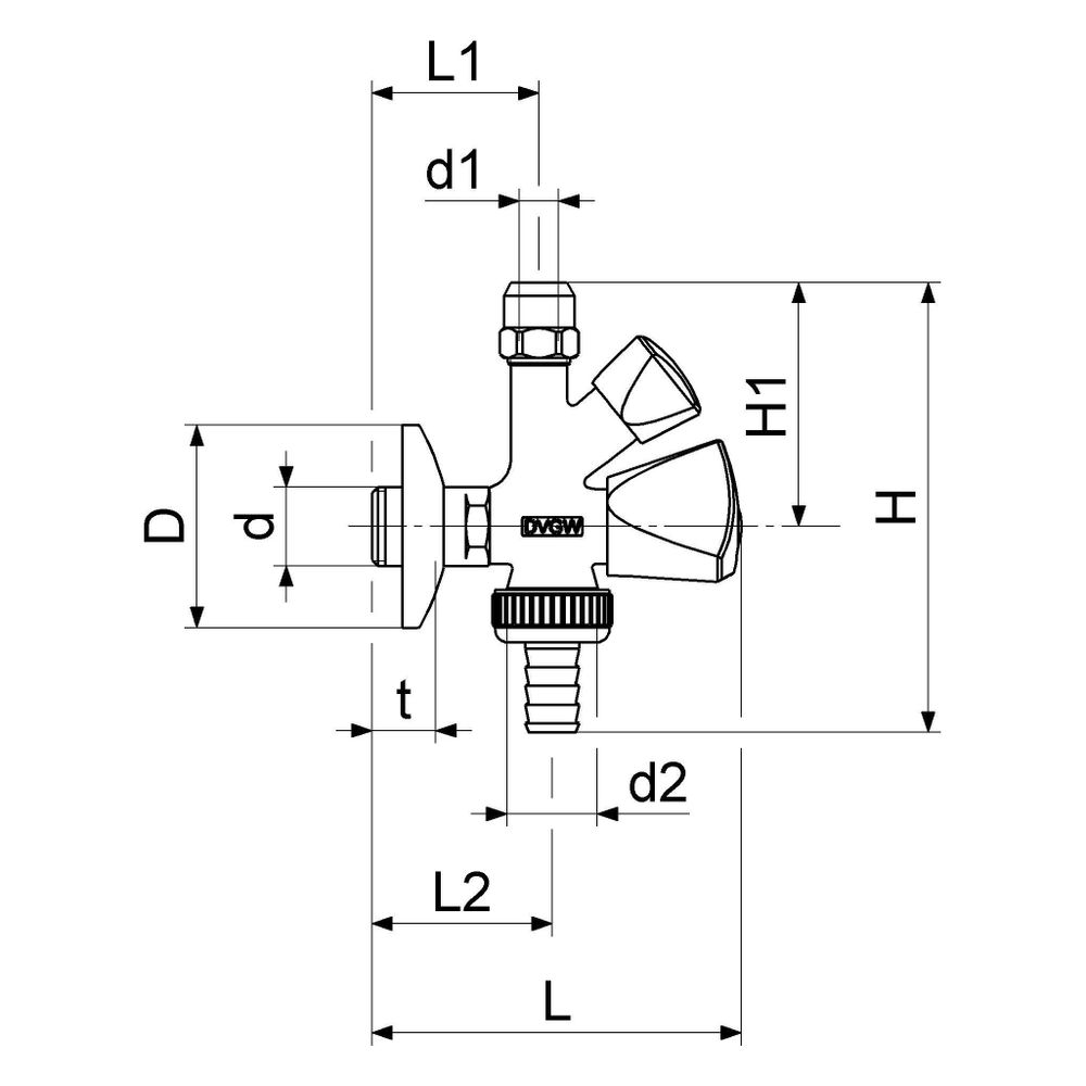 Schlösser Kombi-Eckventil selbstdichtend, mit Schlauchverschraubung und Dreik... SCHLOESSER-0017131550001 4044997209998 (Abb. 2)