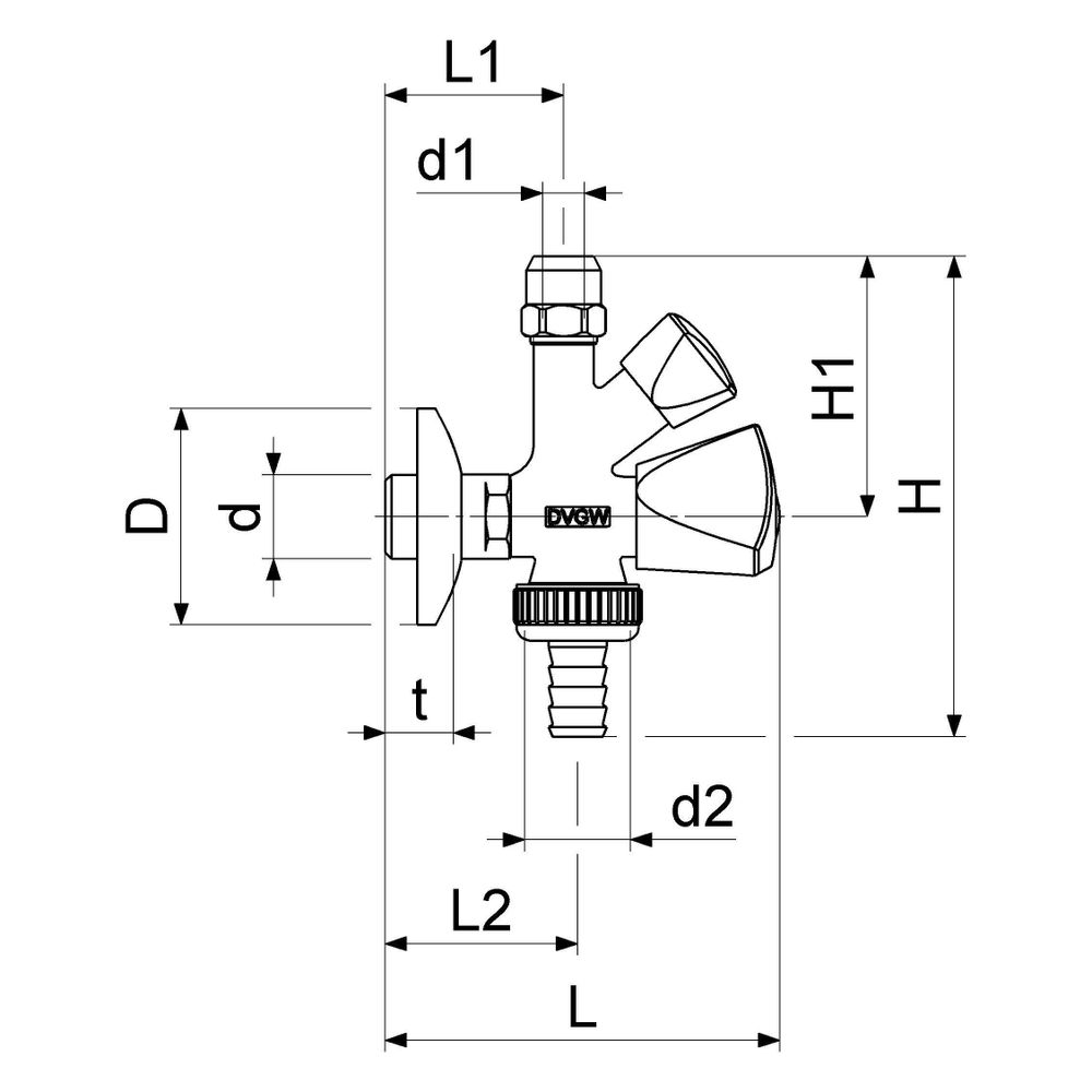 Schlösser Kombi-Eckventil nicht selbstdichtend, mit Schlauchverschraubung und... SCHLOESSER-0017141550001 4044997209363 (Abb. 2)