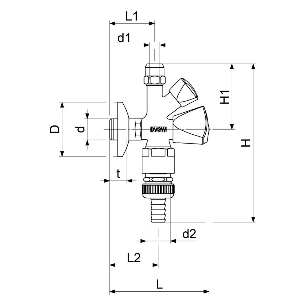 Schlösser Kombi-Eckventil selbstdichtend, mit Rohrbelüfter, Schlauchverschr. ... SCHLOESSER-0017181550001 4044997210024 (Abb. 2)