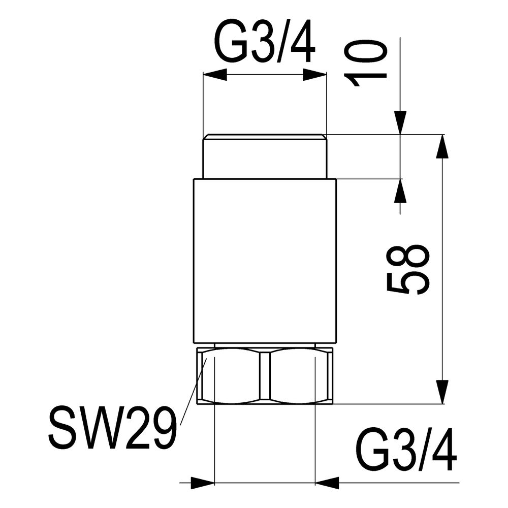 Schlösser Distanzstück für Nebenanschlussventil, DN 20, 3/4", verchromt... SCHLOESSER-0017252050002 4044997119174 (Abb. 2)