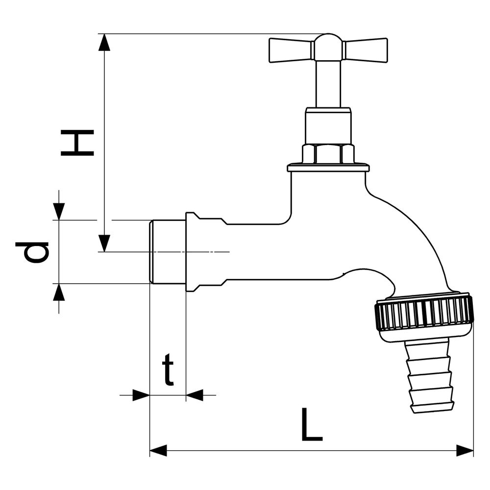 Schlösser Auslaufventil mit Metall-Schlauchverschraubung und Knebel-Oberteil,... SCHLOESSER-0017282050001 4044997119556 (Abb. 2)