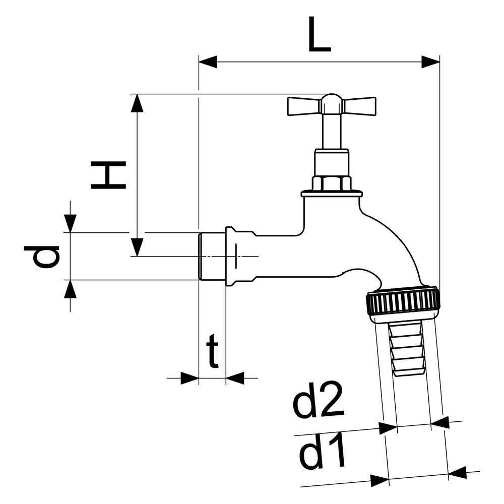 Schlösser Auslaufventil mit Metall-Schlauchverschraubung und Knebel-Oberteil,... SCHLOESSER-0017282020001 4044997119235 (Abb. 2)