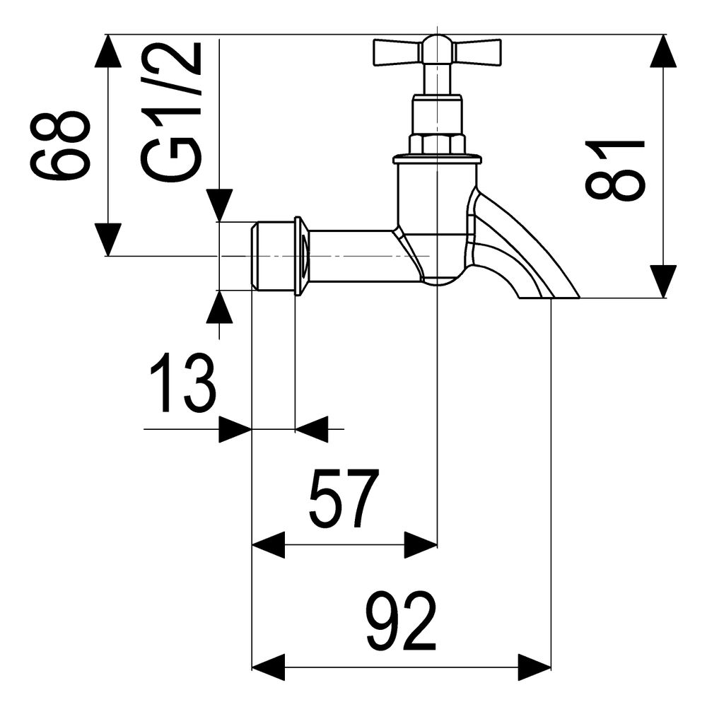 Schlösser Auslaufventil mit Strahlregler, ohne Schlauchverschraubung, mit Kne... SCHLOESSER-0017291550001 4044997119259 (Abb. 2)