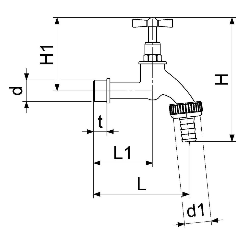Schlösser Auslaufventil mit Schlauchverschraubung und Knebel-Oberteil, 3/4", ... SCHLOESSER-0017302000001 4044997119440 (Abb. 2)
