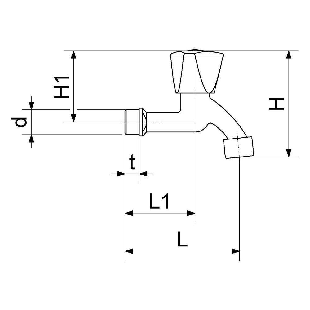Schlösser Auslaufventil mit Perlator und Dreikanthaubengriff, 1/2", Messing p... SCHLOESSER-0017411550001 4044997120538 (Abb. 2)