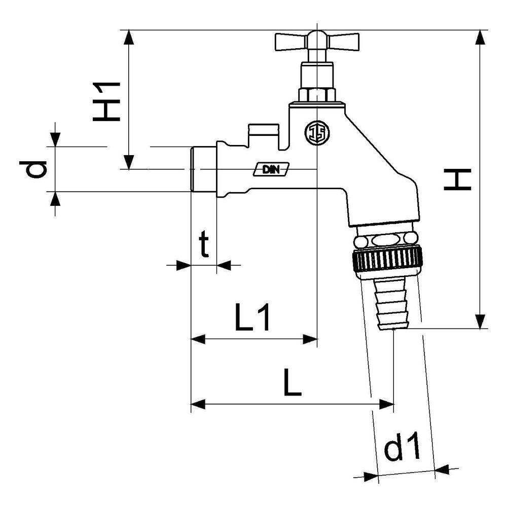 Schlösser Auslaufventil Air-tec mit Rohrbelüfter, RV, Schlauchverschraubung u... SCHLOESSER-0017531550001 4044997120903 (Abb. 2)