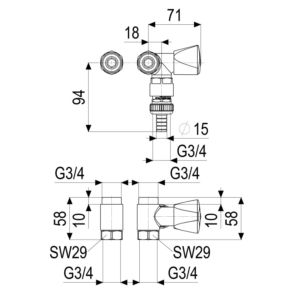 Schlösser Nebenanschlussventil Anschluss links mit Rohrbelüfter, Schlauchvers... SCHLOESSER-0017762050001 4044997121184 (Abb. 2)