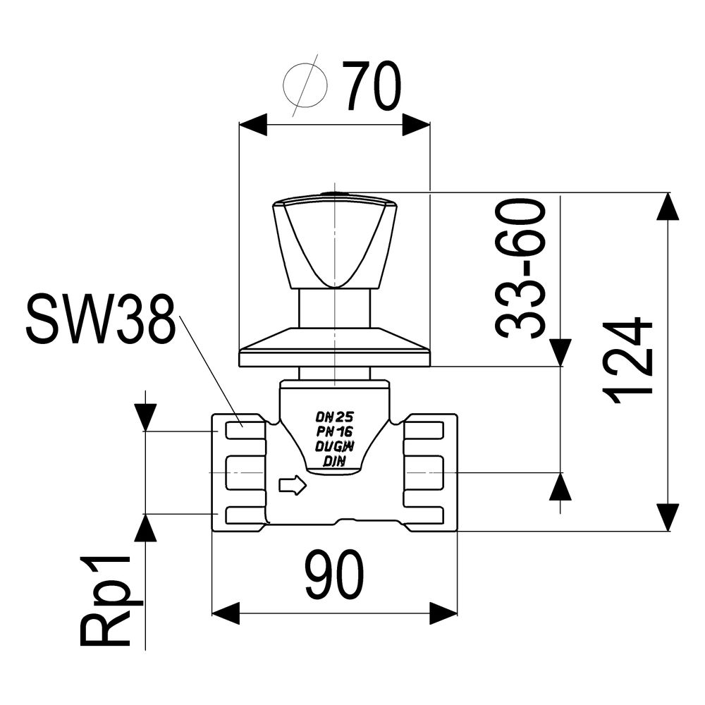 Schlösser Unterputzventil mit Dreikanthaubengriff, DN 25, 1" IG, Messing... SCHLOESSER-0017902500001 4044997121337 (Abb. 2)