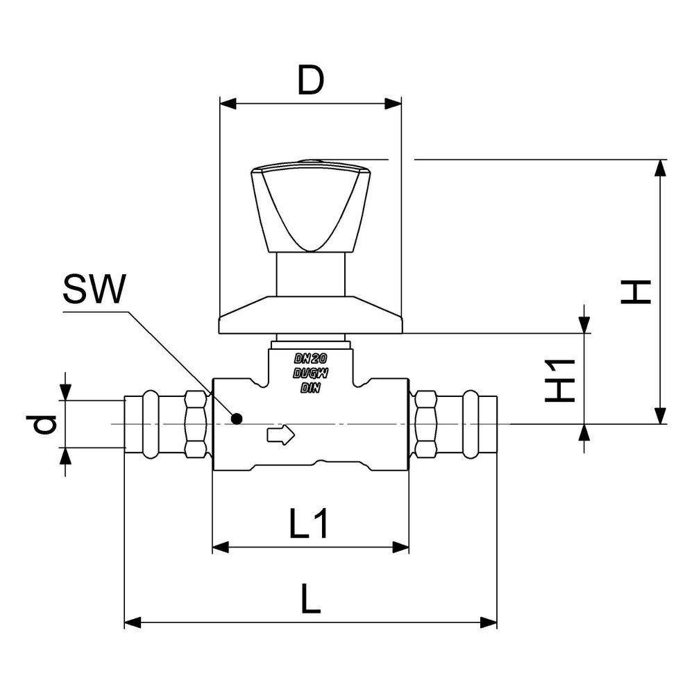 Schlösser Unterputzventil mit Dreikanthaubengriff, Pressanschluss 18mm, Messi... SCHLOESSER-0017981800001 4044997173459 (Abb. 2)
