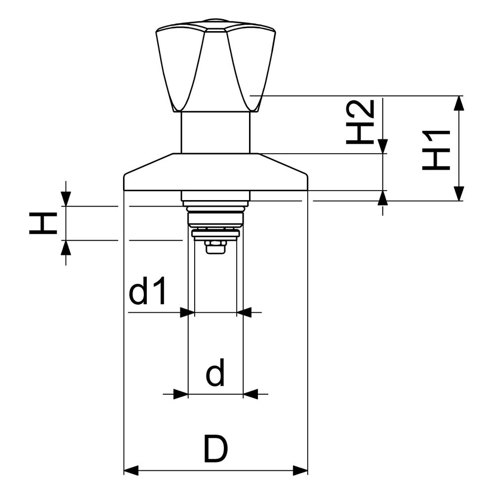 Schlösser Unterputzventil-Oberteil mit Dreikantgriff, mit Hülse und Rosette, ... SCHLOESSER-0018041500001 4044997173589 (Abb. 2)