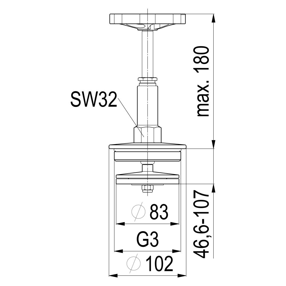 Schlösser Fettkammer-Oberteil für Schrägsitzventil mit steigender Spindel, DN... SCHLOESSER-0018148000001 4044997123058 (Abb. 2)