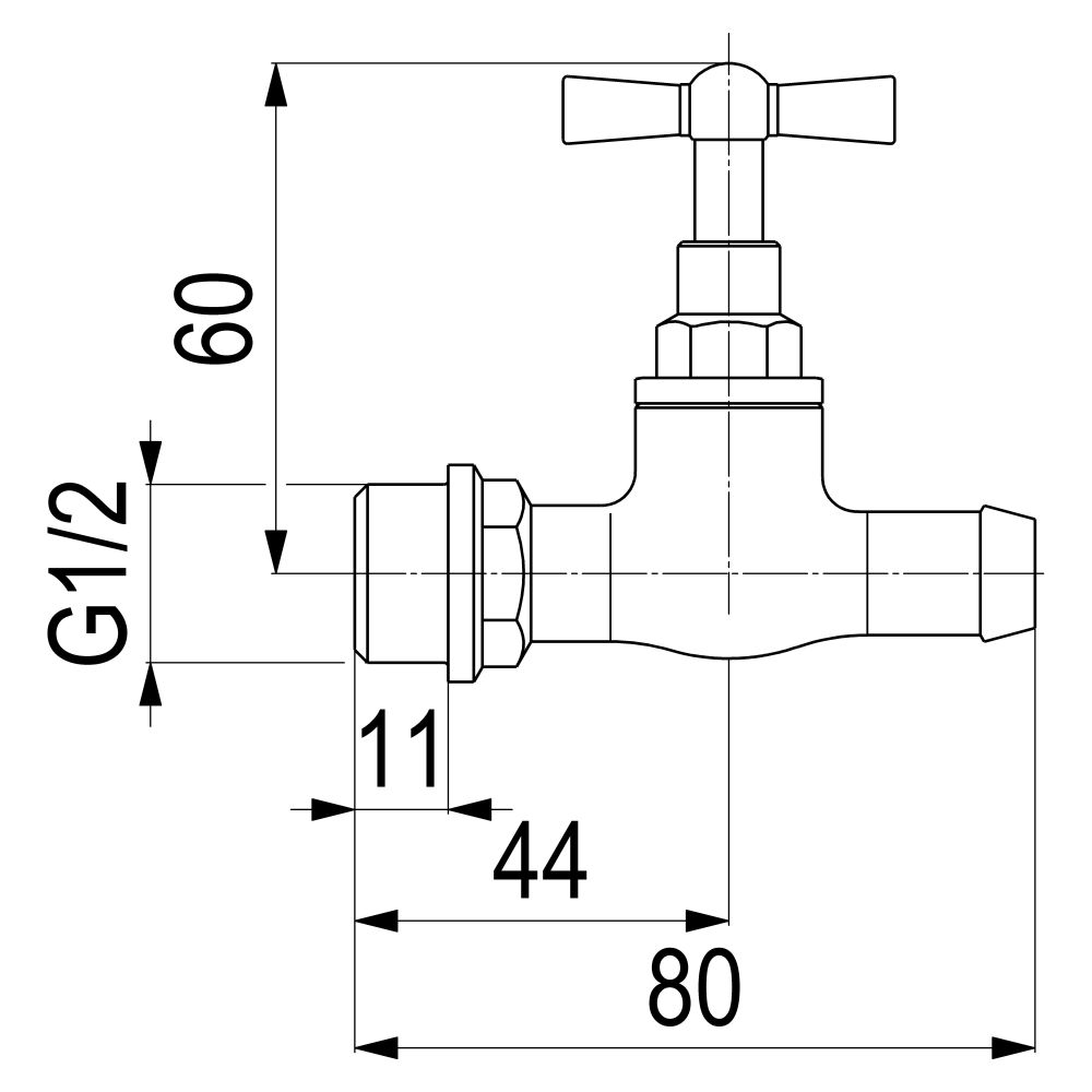 Schlösser Entleerungsventil mit geradem Auslauf, DN 15, 1/2" AG, Messing... SCHLOESSER-0018331500001 4044997127124 (Abb. 2)