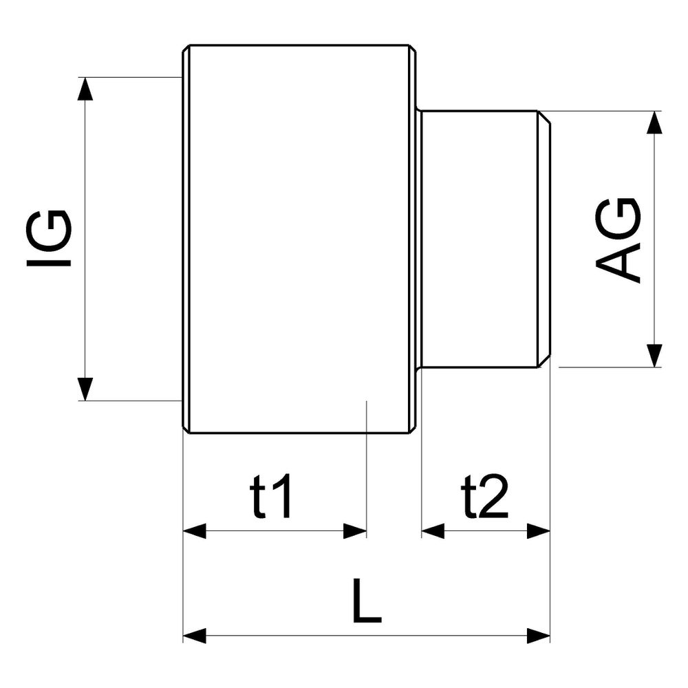 Schlösser Messing-Verlängerung, DN 20, 3/4" IG x 1/2" AG, Messing blank... SCHLOESSER-0018422000001 4044997127544 (Abb. 2)
