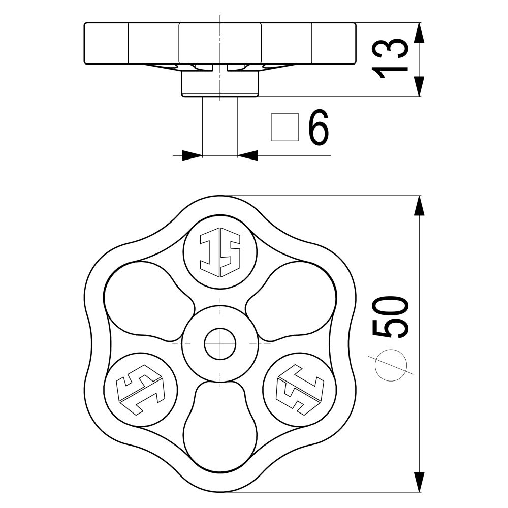 Schlösser Handrad lose, 50x6mm, Polyamid, Blau... SCHLOESSER-0018590560201 4044997128572 (Abb. 2)