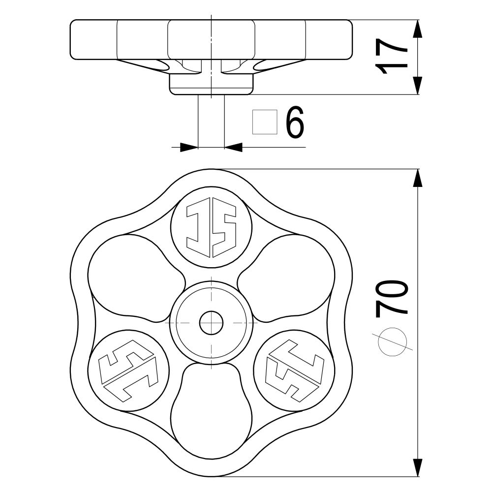 Schlösser Handrad lose, 70x6mm, Polyamid, Blau... SCHLOESSER-0018590760201 4044997128640 (Abb. 2)
