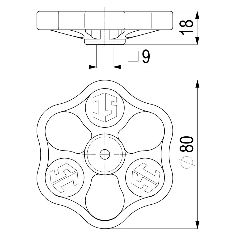 Schlösser Handrad lose, 80x9mm, Polyamid, Blau... SCHLOESSER-0018590860201 4044997128671 (Abb. 2)