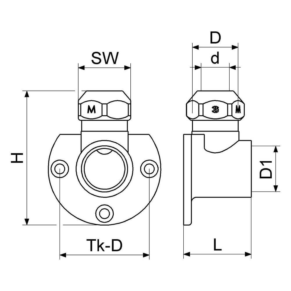 Schlösser Wandscheibe mit Quetschverschraubung, DN 10, 1/2" x 1/2" x 12mm, ve... SCHLOESSER-0018721512001 4044997130377 (Abb. 2)