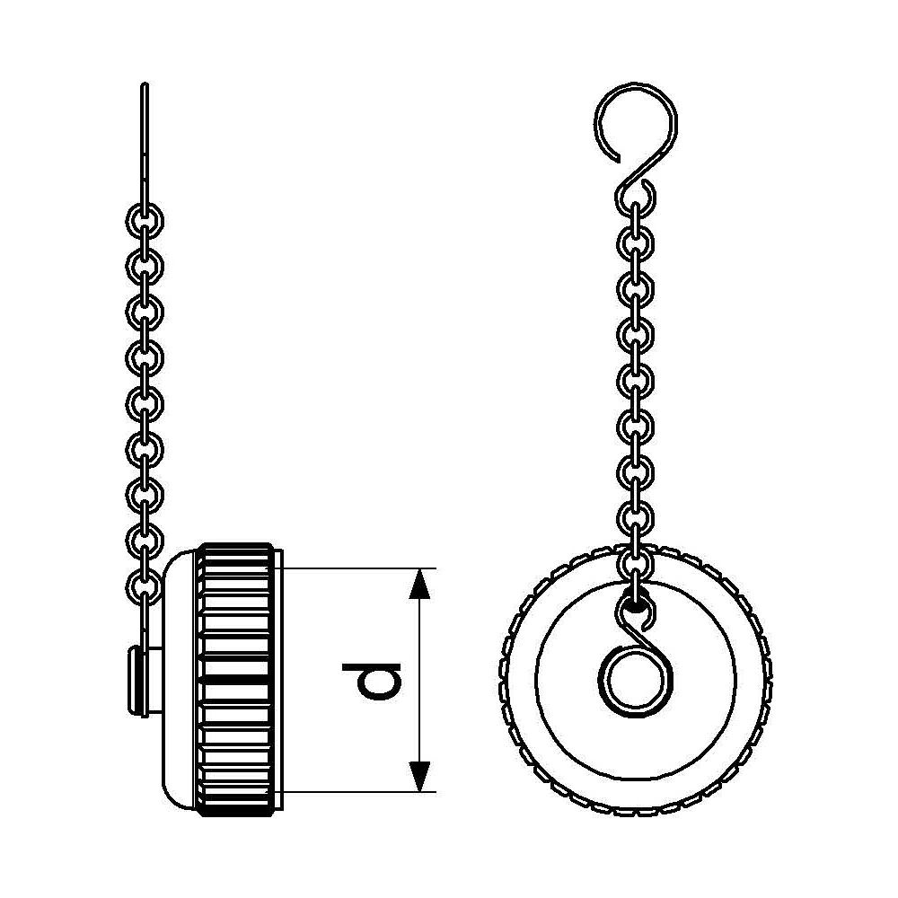 Schlösser Verschlusskappe mit Kette, DN 20, 3/4", Messing... SCHLOESSER-0018842000001 4044997131091 (Abb. 2)