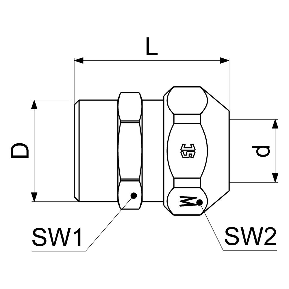Schlösser Quetschverschraubung auf Nippel mit Außengewinde, DN 15, 1/2" x 1/2... SCHLOESSER-0018871512001 4044997131404 (Abb. 2)
