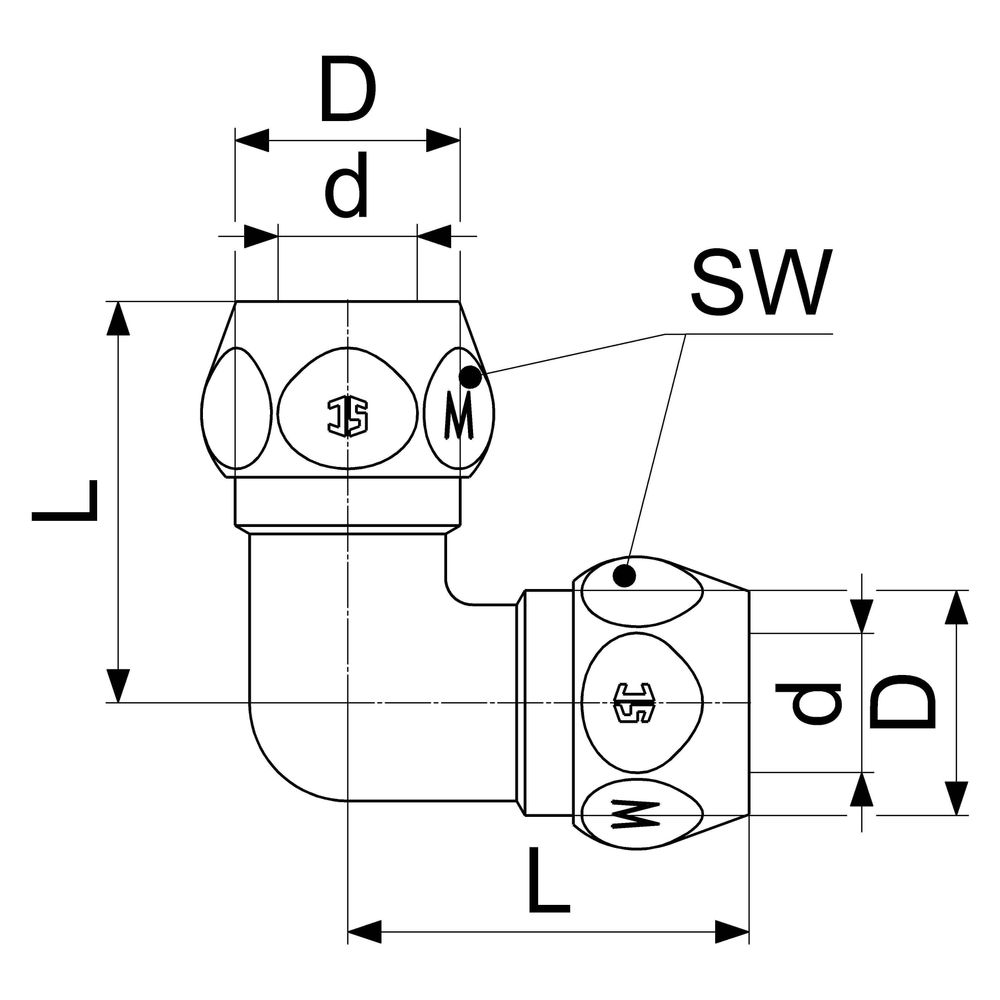 Schlösser Winkel mit 2 Quetschverschraubungen, DN 12, 1/2" x 12mm, verchromt... SCHLOESSER-0018931250001 4044997174456 (Abb. 2)
