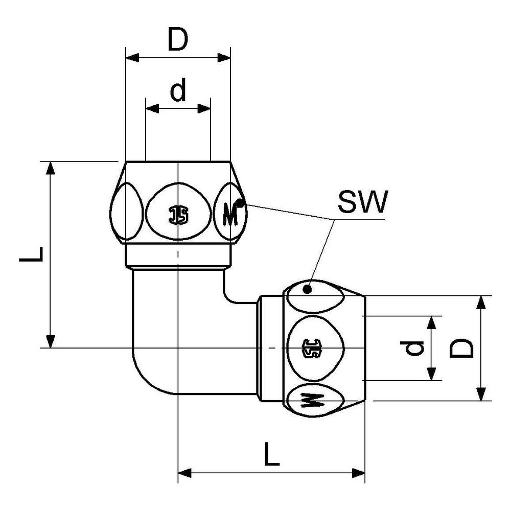 Schlösser Winkel mit 2 Quetschverschraubungen, DN 10, 3/8" x 10mm, verchromt... SCHLOESSER-0018931050001 4044997131633 (Abb. 2)