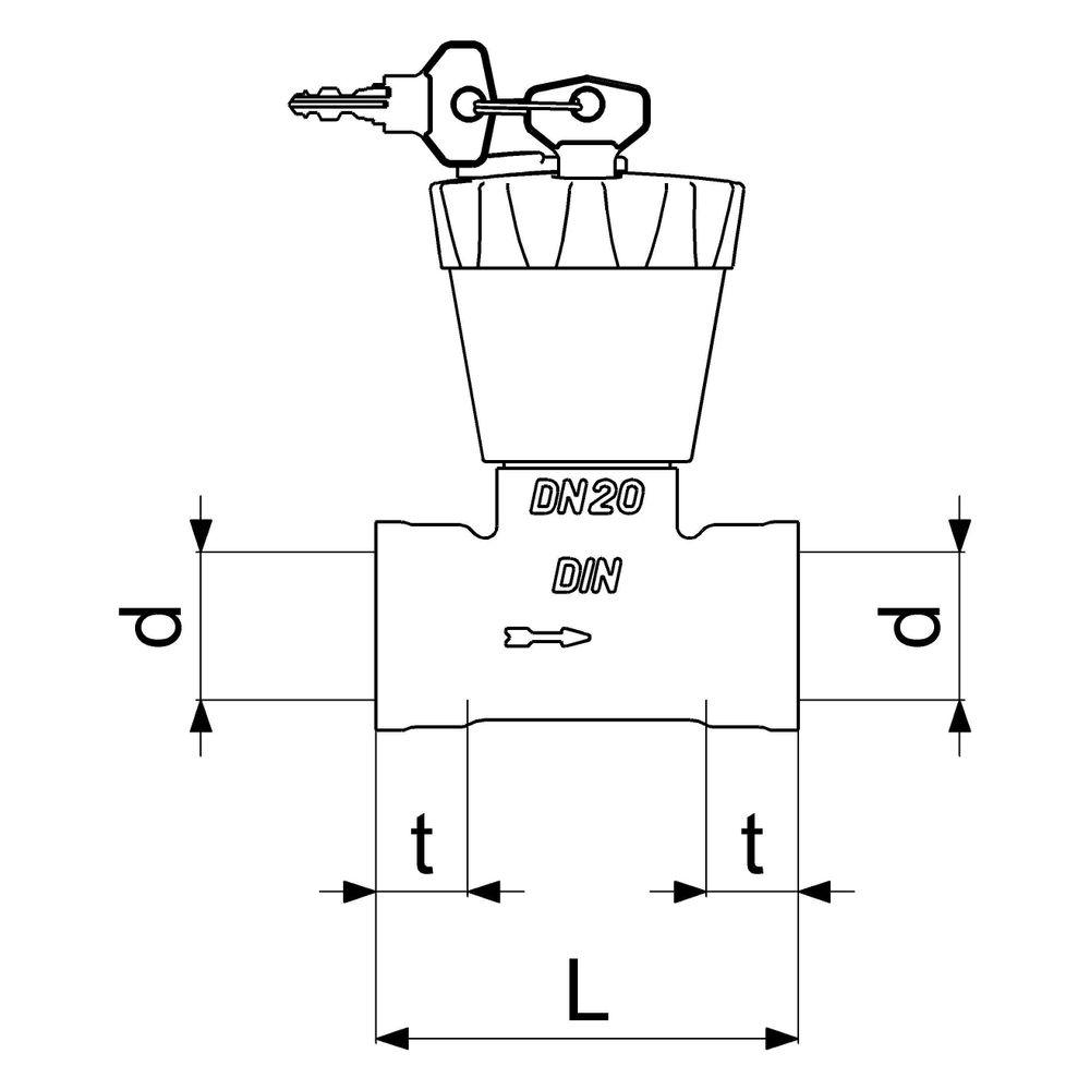 Schlösser Durchgangsventil, abschließbar mit Schlüsselpaar, DN 15, 3/4" IG, M... SCHLOESSER-0019752000001 4044997132548 (Abb. 2)