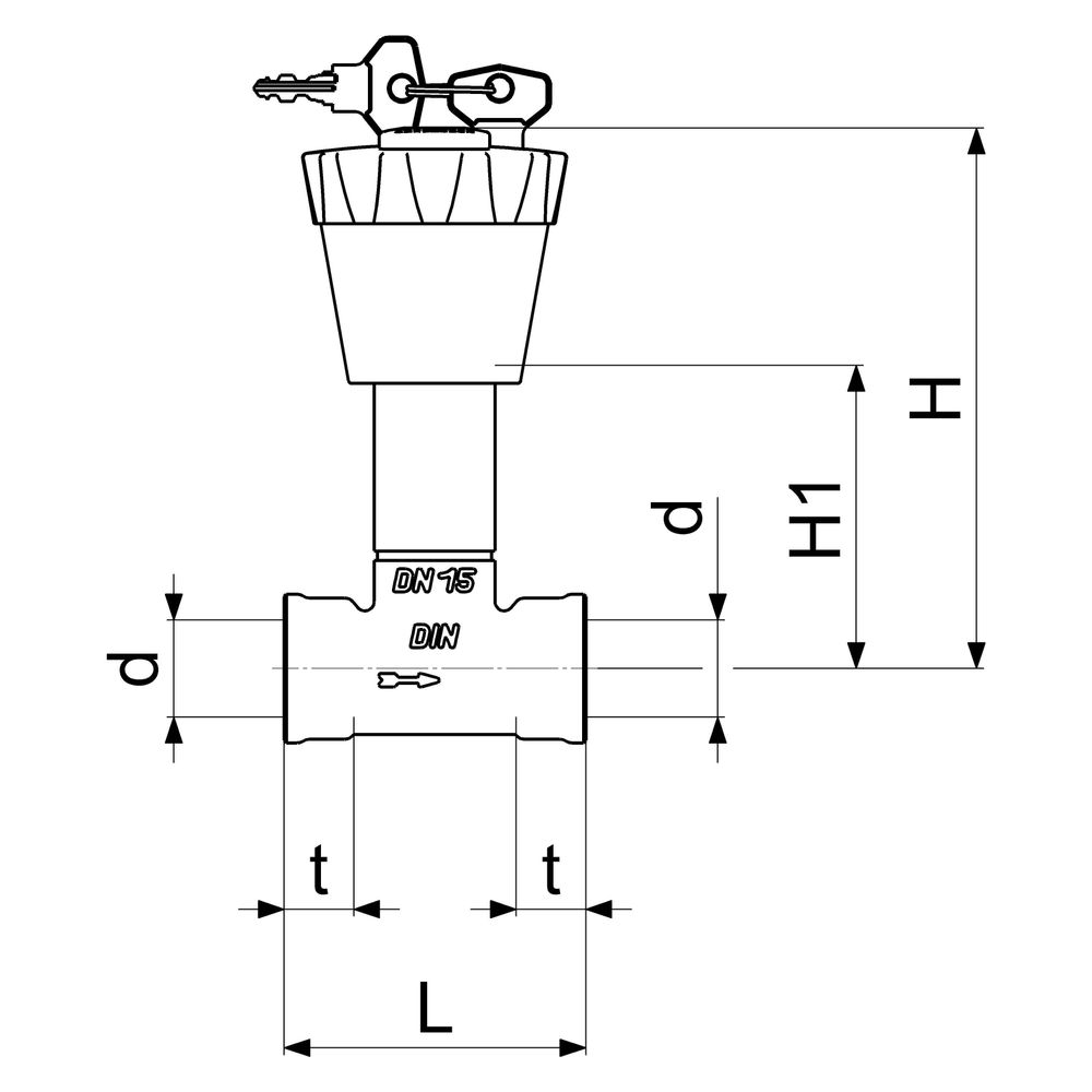 Schlösser Unterputzventil abschließbar, DN 15, 1/2", Oberteil 1/2" IG, Verlän... SCHLOESSER-0019901500001 4044997132616 (Abb. 2)