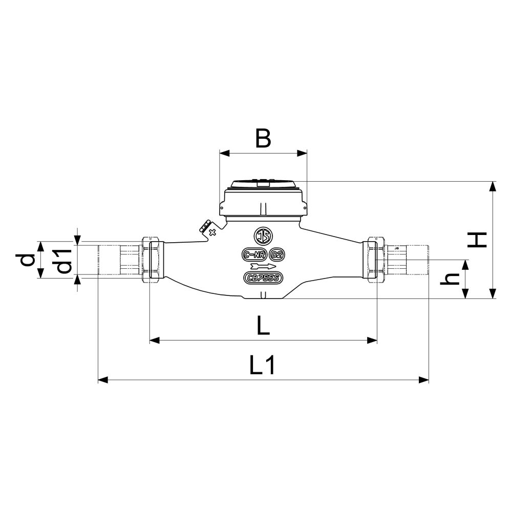 Schlösser Wasserzähler Bauart MNR, waagerecht, bis 30 Grad C, Dauerdurchfluss... SCHLOESSER-00211N3260031 4044997221341 (Abb. 2)
