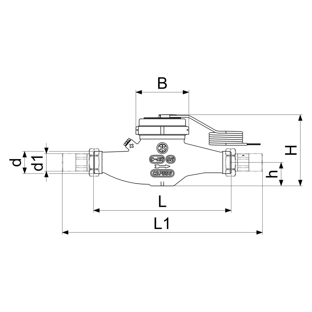 Schlösser Wasserzähler Bauart MVTRW-I, waagerecht, bis 90 Grad C, Dauerdurchf... SCHLOESSER-00221T2503031 4044997242247 (Abb. 2)