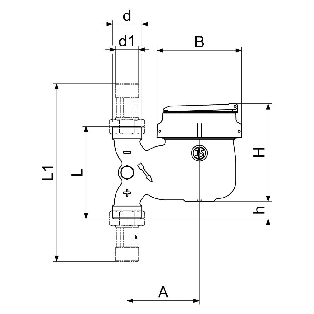 Schlösser Wasserzähler Bauart MVTRFW mit Fallrohr, bis 90 Grad C, Dauerdurchf... SCHLOESSER-00223T2000011 4044997225325 (Abb. 2)