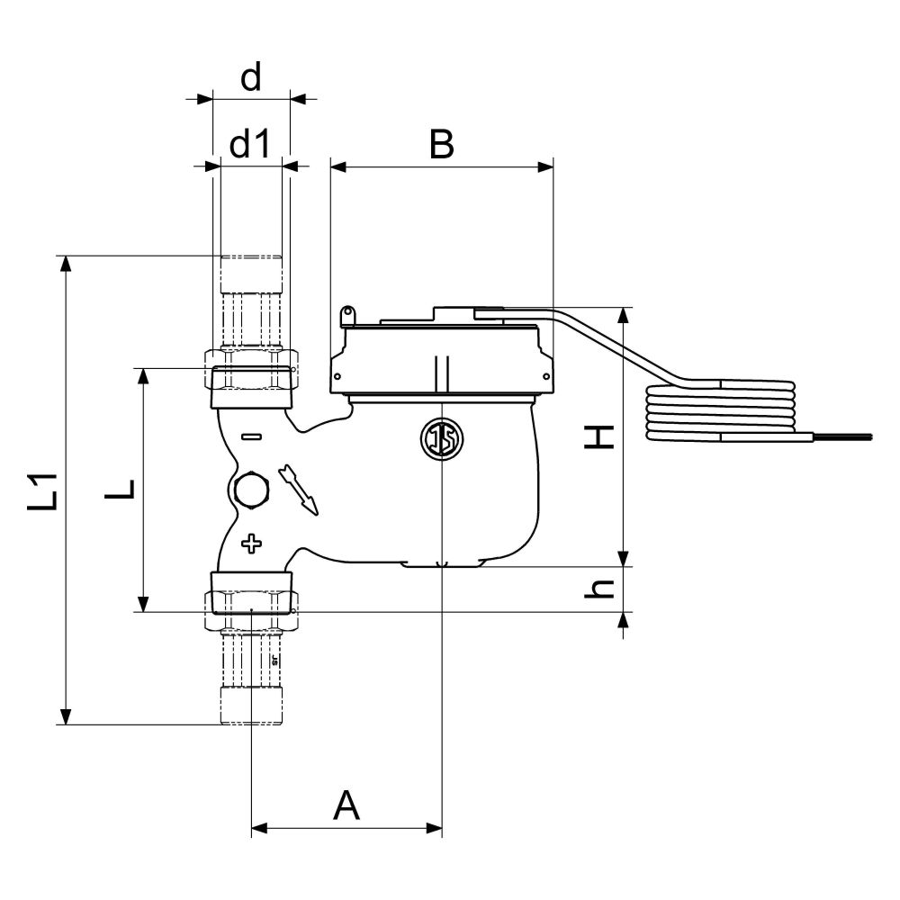 Schlösser Wasserzähler Bauart MNRF-I mit Fallrohr, bis 30 Grad C, Dauerdurchf... SCHLOESSER-00213N2063011 4044997225288 (Abb. 2)