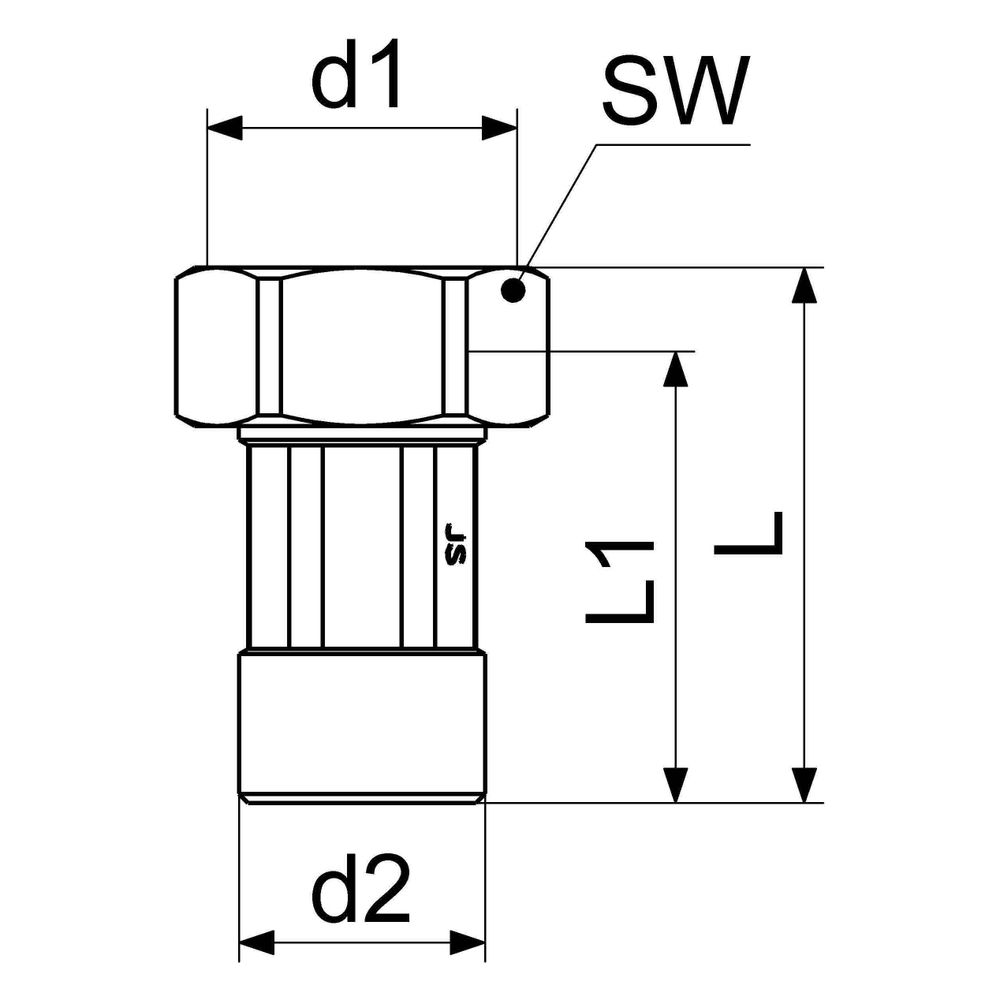 Schlösser Wasserzähler-Verschraubung ohne Plombiervorrichtung, 1 1/4" x AG 1 ... SCHLOESSER-0022313200001 4044997181348 (Abb. 2)