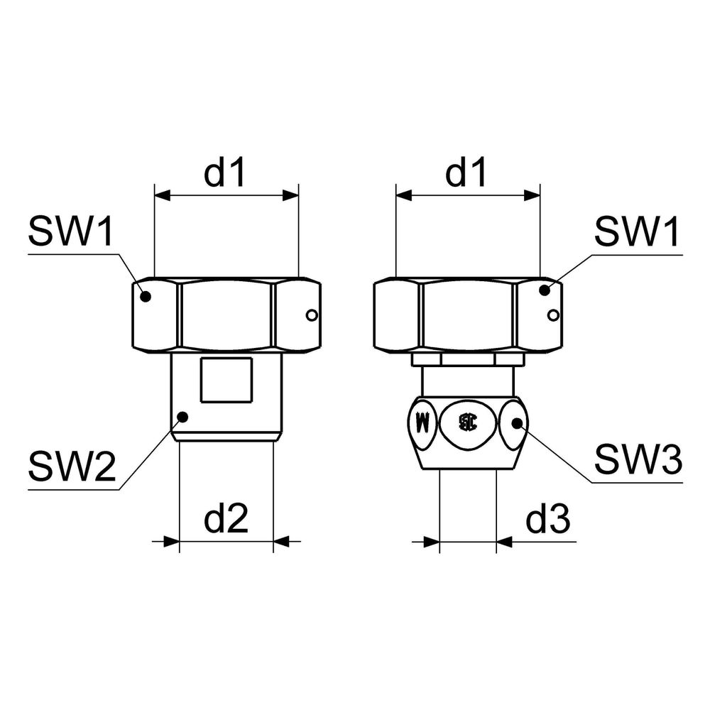 Schlösser Waschtischzähler-Verschraubung, Eingang 3/4" x 3/8", Ausgang 3/4" x... SCHLOESSER-0022462050001 4044997133811 (Abb. 2)