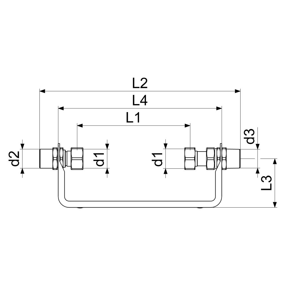 Schlösser Wasserzähler-Einbaubügel waagerecht mit Verschraubung, starr, Dauer... SCHLOESSER-0022502070001 4044997133842 (Abb. 2)