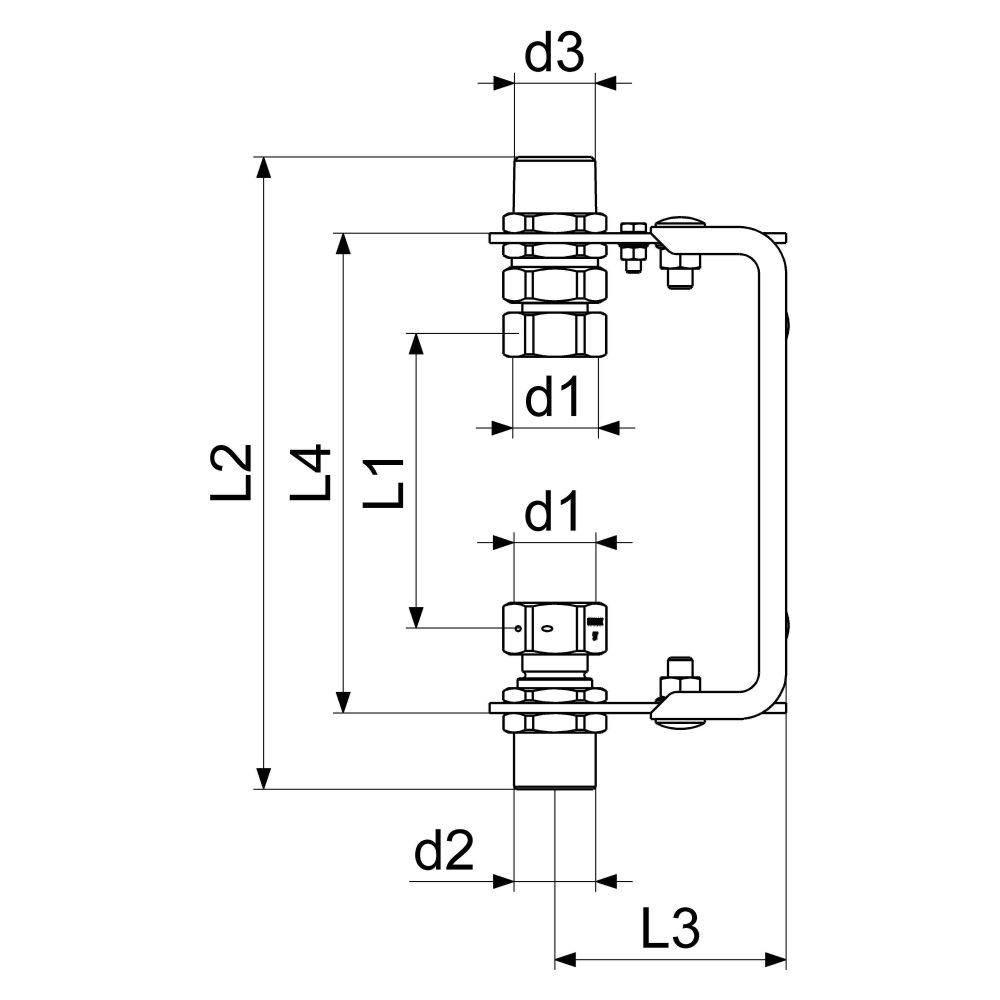 Schlösser Wasserzähler-Einbaubügel mit Steigrohr und Verschraubung, verstellb... SCHLOESSER-0022752700001 4044997175415 (Abb. 2)