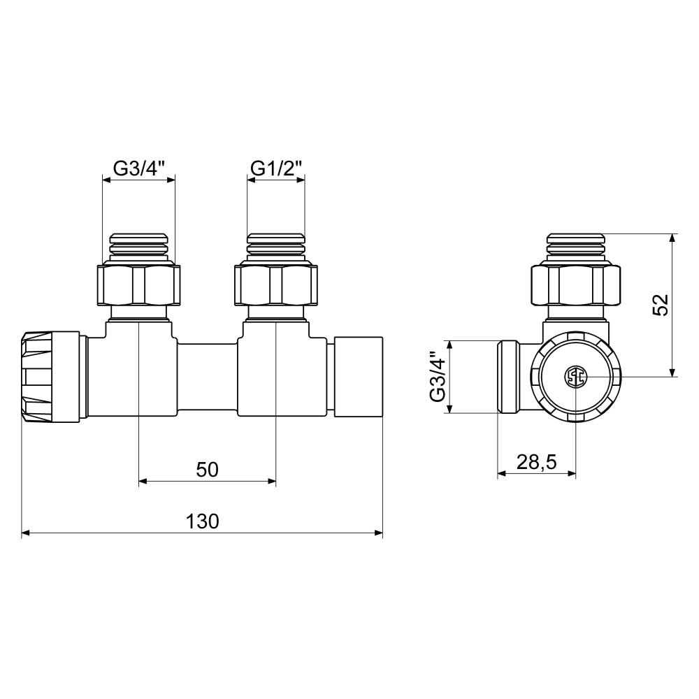 Schlösser Duoplex Kombiarmatur, voreinstellbar und entleerbar, Eckform, DN 15... SCHLOESSER-0036251510001 4044997137765 (Abb. 2)