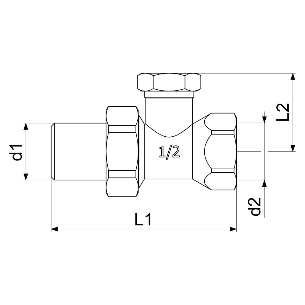 Schlösser Heizkörperverschraubung mit Muffe, Durchgangsform, DN 15, 1/2", Mes... SCHLOESSER-0039751500001 4044997139646 (Abb. 2)
