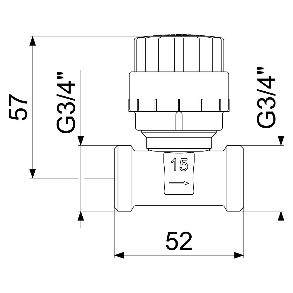 Schlösser Vorlaufregulierventil DN 15, Eingang 3/4" AG x Ausgang 3/4" AG, Mes... SCHLOESSER-0046401500018 4044997140499 (Abb. 2)