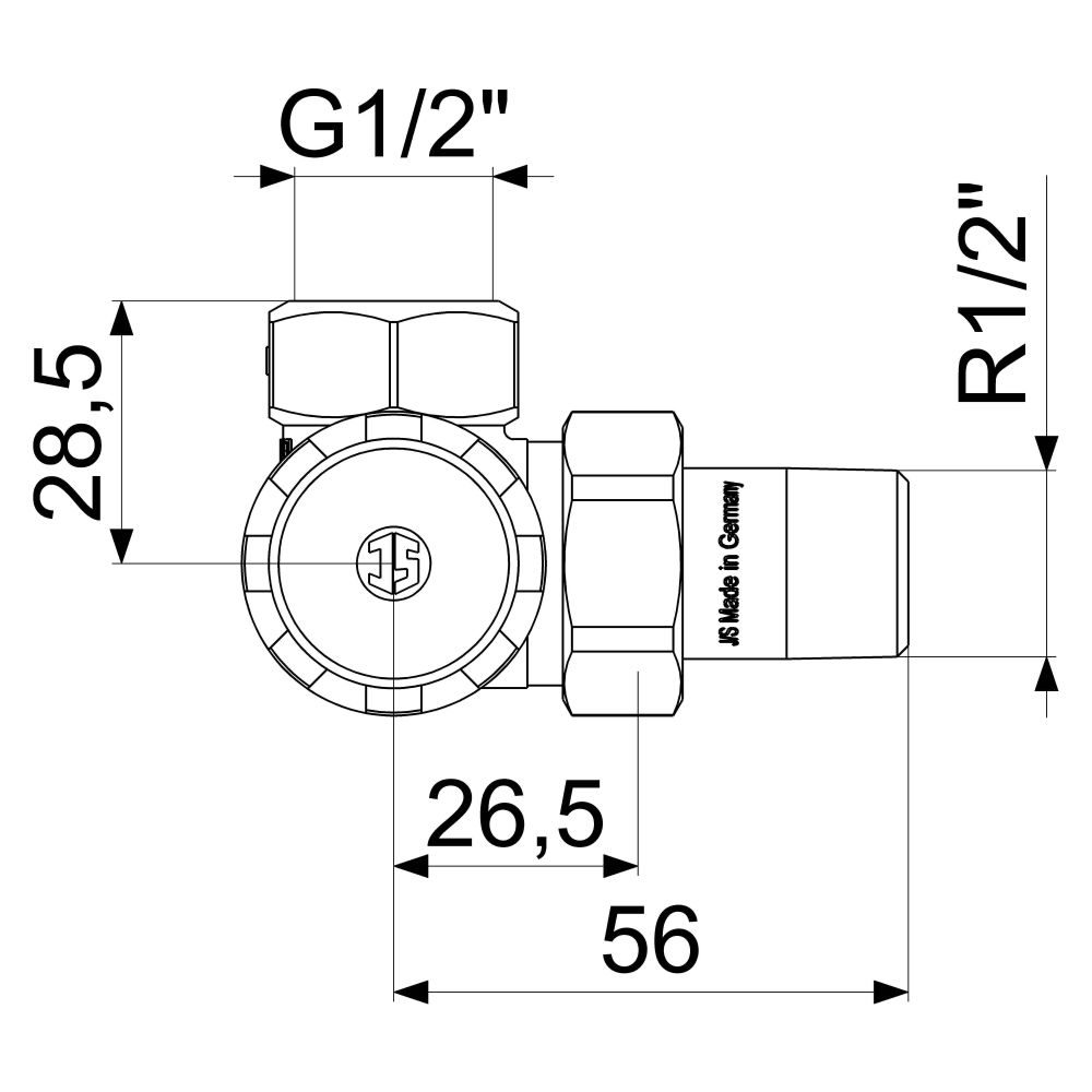 Schlösser Thermostatventil, voreinstellbar, Winkeleckform rechts, DN 20, 3/4"... SCHLOESSER-0048101550002 4044997142547 (Abb. 2)