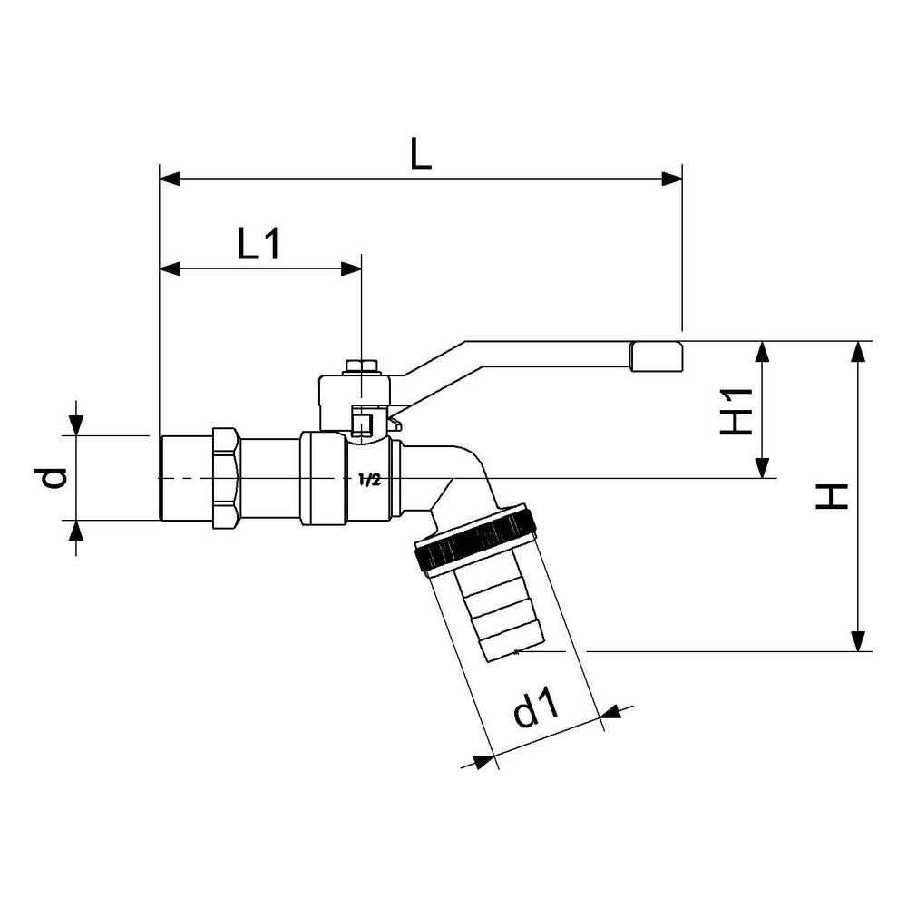 Schlösser Kugel-Auslaufhahn, leicht, DN 15, 1/2", Hebelgriff Rot, matt verchr... SCHLOESSER-0067301520001 4044997145012 (Abb. 2)