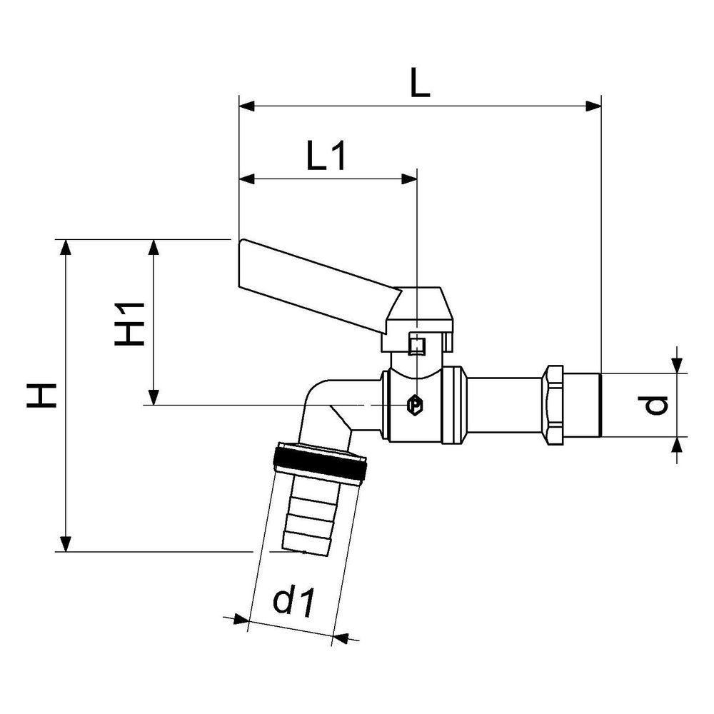 Schlösser Kugel-Auslaufhahn, schwer, mit Schlauchverschraubung, DN 15, 1/2", ... SCHLOESSER-0067401520001 4044997145074 (Abb. 2)