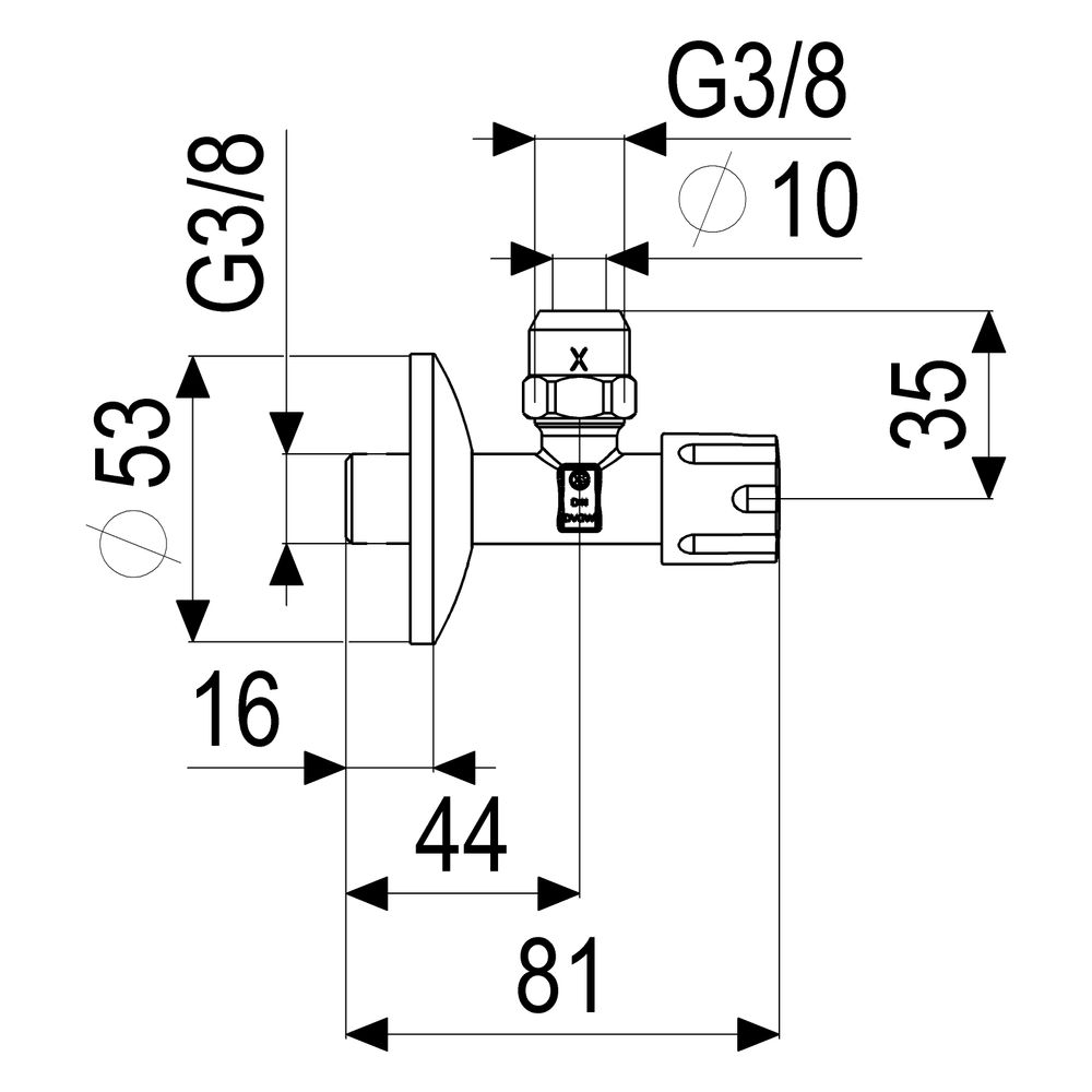 Schlösser Eckventil nicht selbstdichtend, mit Comfortgriff und Quetschverschr... SCHLOESSER-0071051050001 4044997145388 (Abb. 2)
