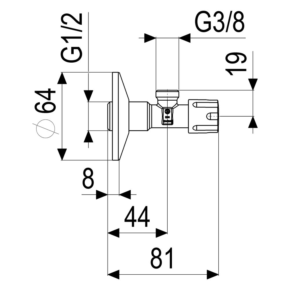Schlösser Eckventil nicht selbstdichtend, ohne Überwurfmutter, DN 15, 1/2" x ... SCHLOESSER-0071061550001 4044997145425 (Abb. 2)