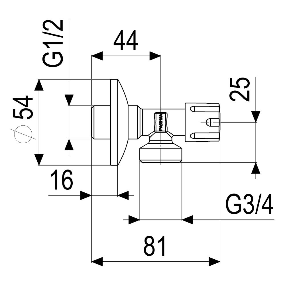 Schlösser Auslaufventil nicht selbstdichtend, DN 15, 1/2" x 3/4", verchromt p... SCHLOESSER-0071131550001 4044997176344 (Abb. 2)