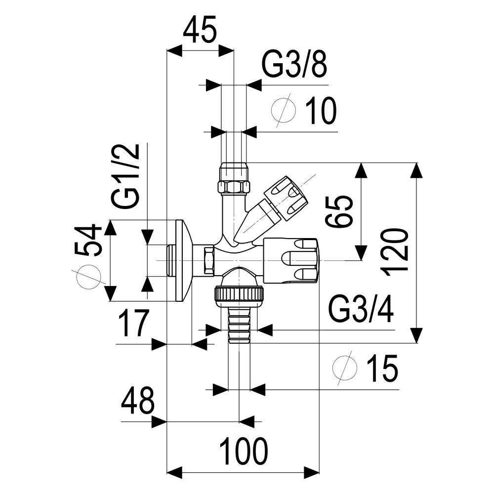 Schlösser Kombi-Eckventil selbstdichtend, mit Schlauchverschraubung und Desig... SCHLOESSER-0071151550001 4044997145463 (Abb. 2)