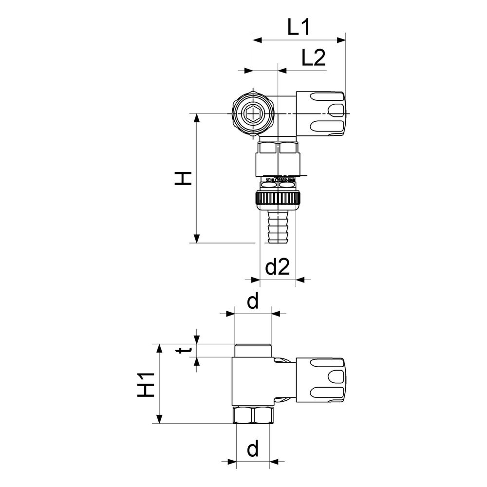 Schlösser Nebenanschlussventil Anschluss links mit Rohrbelüfter, Schlauchvers... SCHLOESSER-0071762050001 4044997186671 (Abb. 2)