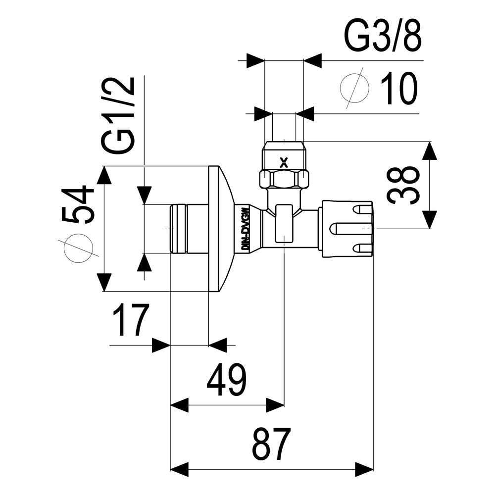 Schlösser Eckventil selbstdichtend, mit Quetschverschraubung DN 15, 1/2" x 10... SCHLOESSER-0072001550001 4044997170250 (Abb. 2)