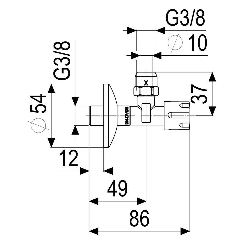 Schlösser Eckventil nicht selbstdichtend, mit Quetschverschraubung DN 10, 3/8... SCHLOESSER-0072051050001 4044997170267 (Abb. 2)