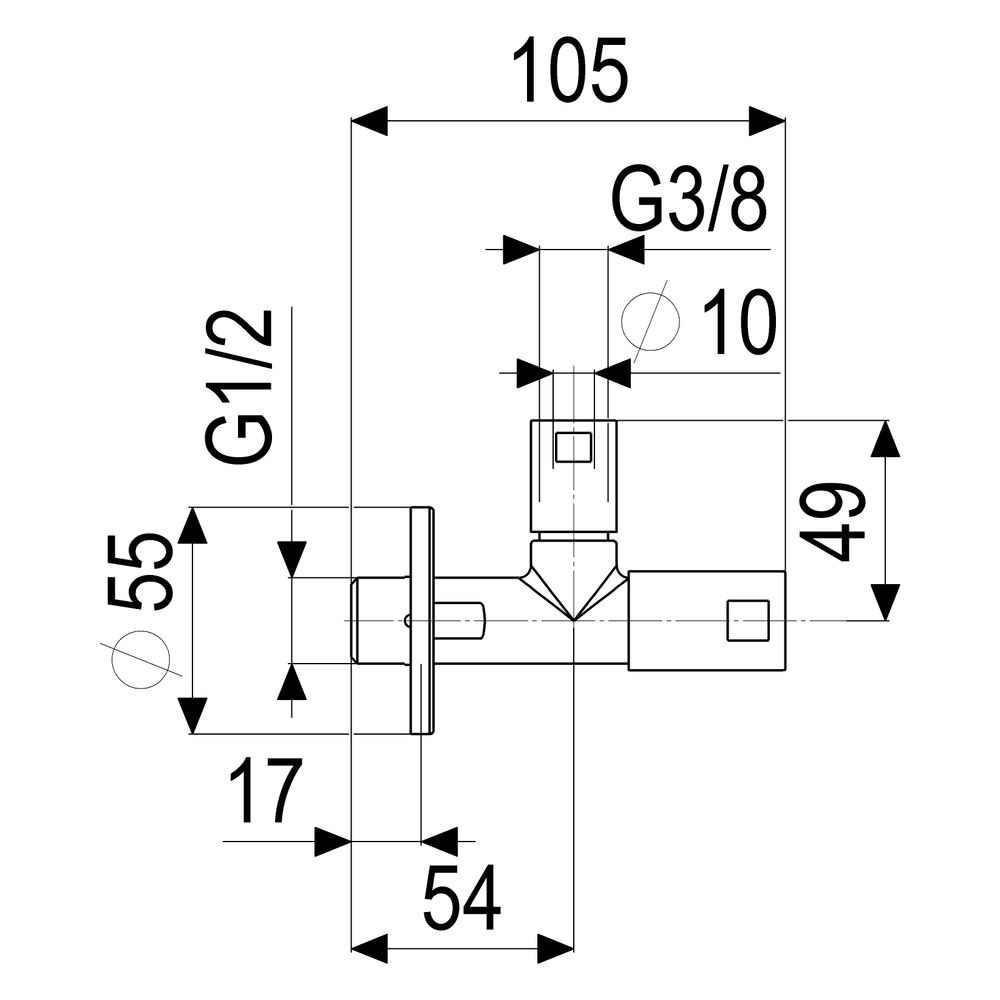 Schlösser Design-Tec Eckventil nicht selbstdichtend, Classik line, 1/2", Matt... SCHLOESSER-0072201570001 4044997274033 (Abb. 2)