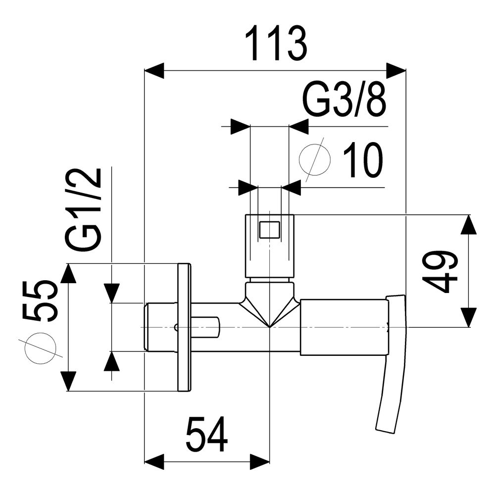 Schlösser Design-Tec Eckventil nicht selbstdichtend, Athena, 1/2", Chrom hoch... SCHLOESSER-0072251550001 4044997170397 (Abb. 2)